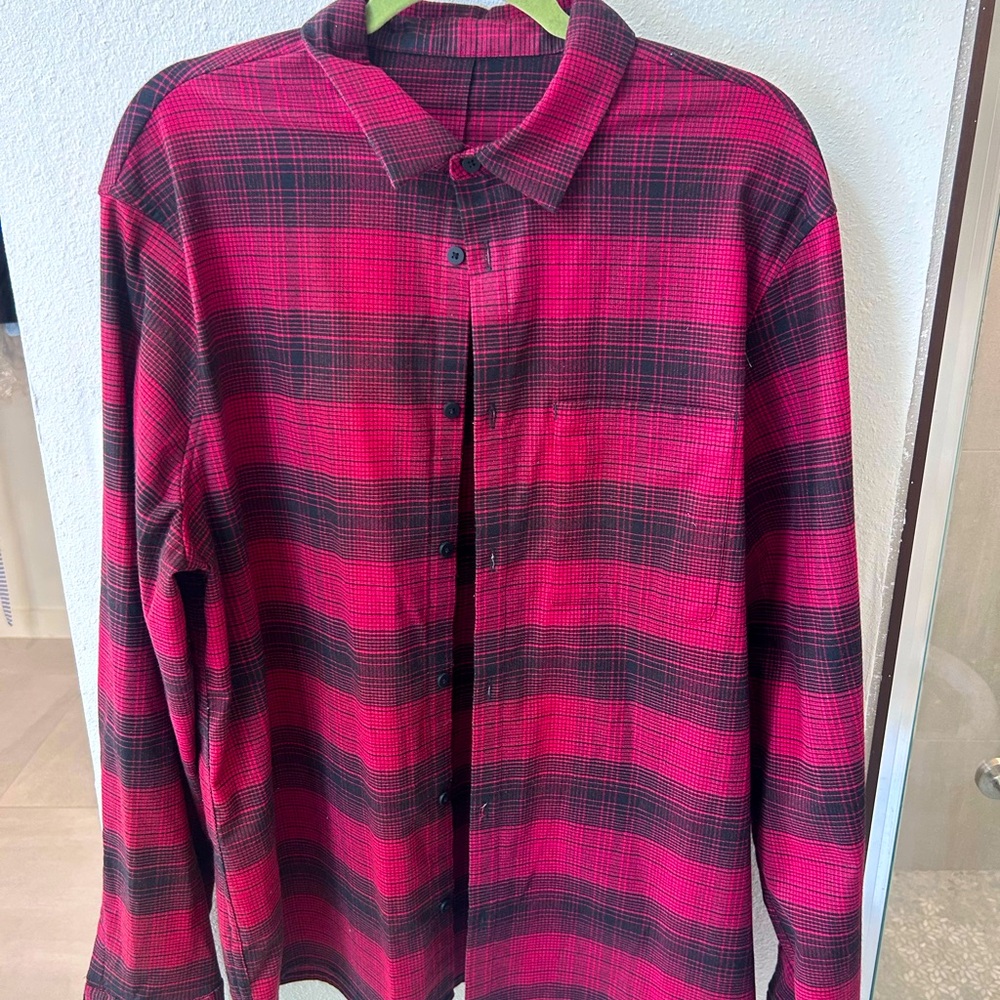 Red and Black plaid Lulu Lemon flannel ski shirt